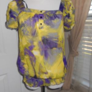 short sleeve sheer blouse